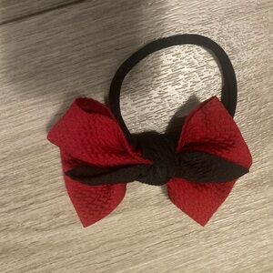 Red and Black Bow Headband